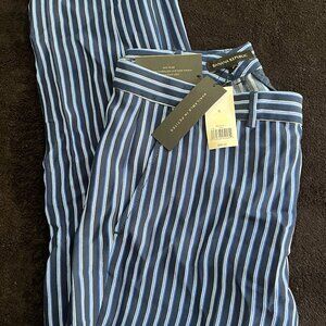 NWT Size 6 Banana Republic Ryan Fit Navy White Pinstripe Slacks Pants Trousers